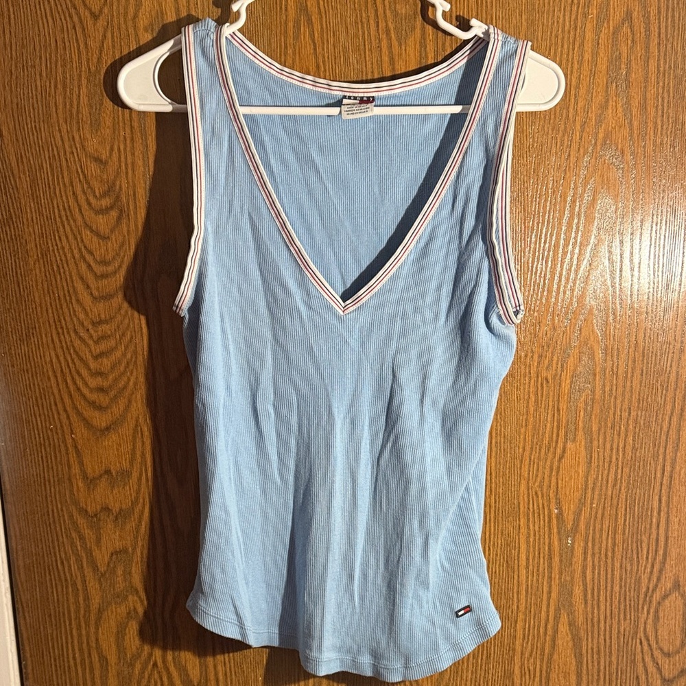 Tommy Hilfiger Light Blue V-Neck Tank Top